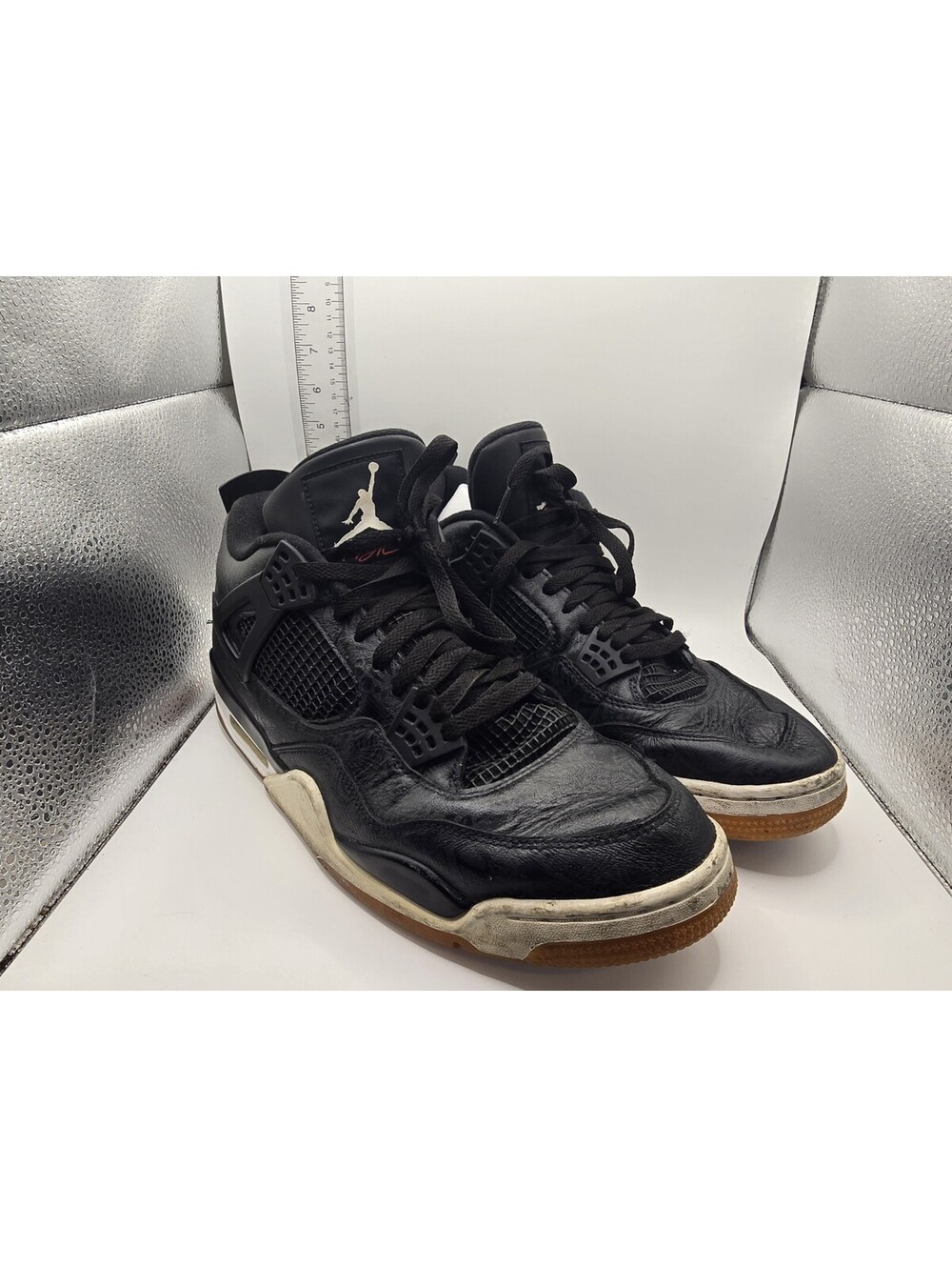 Nike Mens Air Jordan 4 CI1184-001 Black Lazer Basketball Shoes Sneakers Size 12